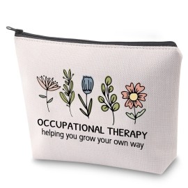 ZJXHPO Occupational Therapist Appreciation Gift OT Survival Kit Occupational Therapy Helping You Grow Your Own Way Makeup Bag With Zipper (OT Way)