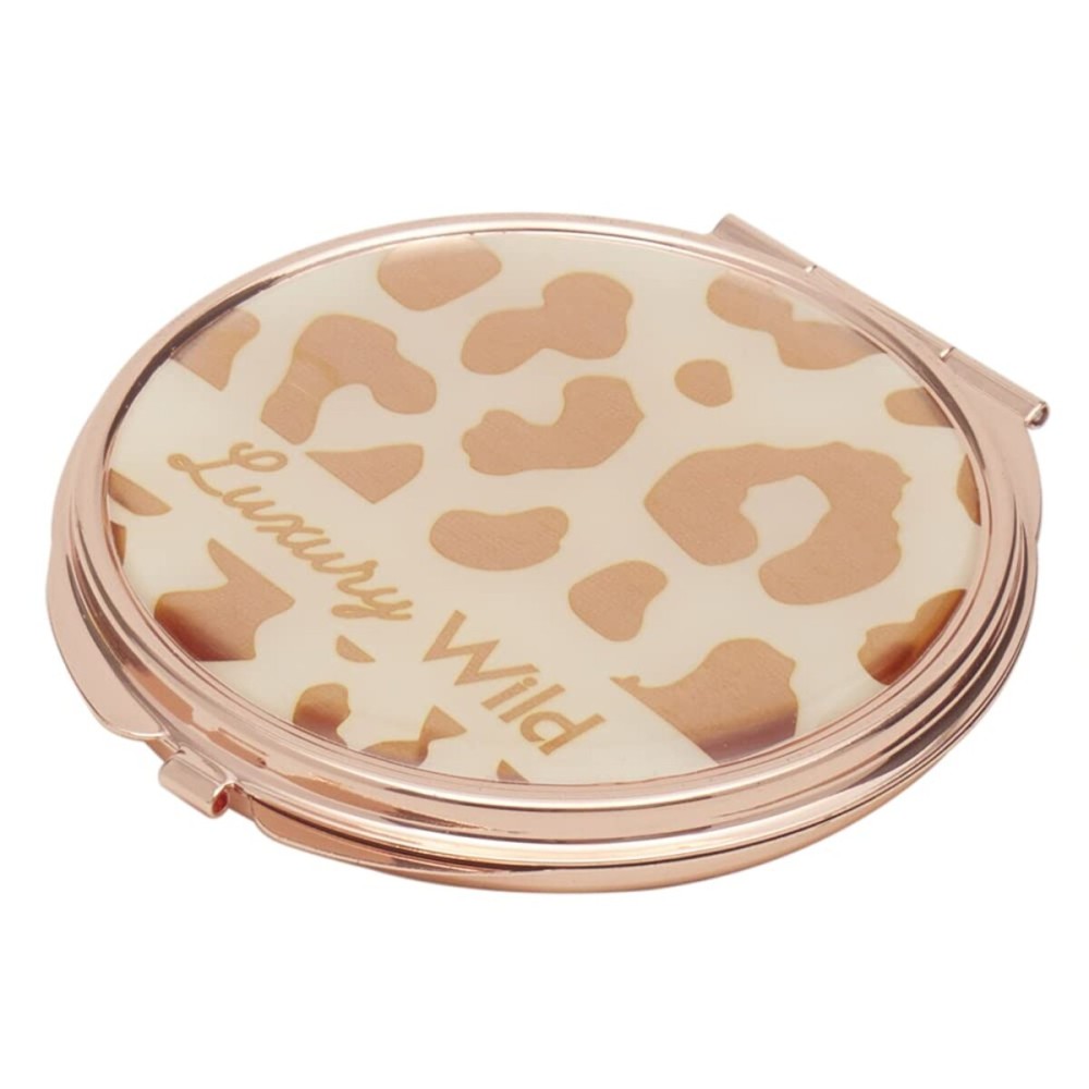 Home Basics Leopard Cosmetic Pocket Mirror, (1x/2x Magnification), Pink Home Basics Leopard Cosmetic Pocket Mirror, (1x/2x Magnification), Pink
