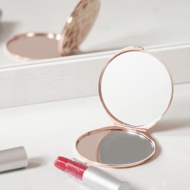 Home Basics Leopard Cosmetic Pocket Mirror, (1x/2x Magnification), Pink Home Basics Leopard Cosmetic Pocket Mirror, (1x/2x Magnification), Pink