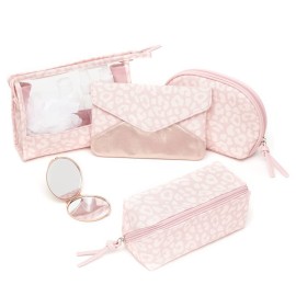 Home Basics Leopard Cosmetic Pocket Mirror, (1x/2x Magnification), Pink Home Basics Leopard Cosmetic Pocket Mirror, (1x/2x Magnification), Pink