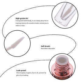 YITOU 10 Pcs Refillable Empty Lip Gloss Tubes with Wand, 6.4ml Lip Balm Gloss Containers with Rubber Insert Lipgloss Tube Lip Glaze Bottle Making Kit for DIY Lipstick Samples Christmas