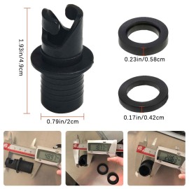 kingsea Inflatable Kayak Pump Adapter,Paddle Board Air Pump Hose Adapter Air Valve Nozzle Kayak Air Pump Replacement Accessories for Inflatable Boat Bed Halkey Roberts (4Pack)