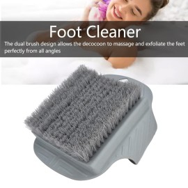 Lazy Foot Scrubbing Brush, Shower Foot Scrubber Mat with Nonslip Suction Cups Shower Foot Cleaner Feet Cleaner Washer Brush Foot Dead Skin Callus Remover Foot Massager Mat for Men and Women, Grey