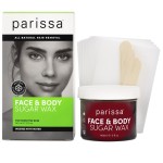 Parissa Face & Body Sugar Wax for Sensitive Skin, 100% Natural Hair Removal, At-Home Waxing Kit - 140ml Chamomile Sugar Wax, 20 Epilation Strips, 3 Wooden Spatulas, 5 Fl Oz (Pack of 1)