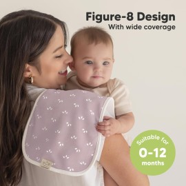 Organic Burp Cloths Baby Boy & Girl - 5-Pack Super Absorbent Cotton Burping Cloths for Babies, Soft & Plush Newborn Spit Up Rags, Infant Towels for Milk Spit Up, Unisex, Large 21 x 10 (Blooms)