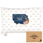 KeaBabies Toddler Pillow with Pillowcase, Jumbo 14X20 - Soft Organic Cotton Toddler Pillows for Sleeping - Machine Washable - Perfect for Travel, Toddler Bed Set (Jolly Rainbow)