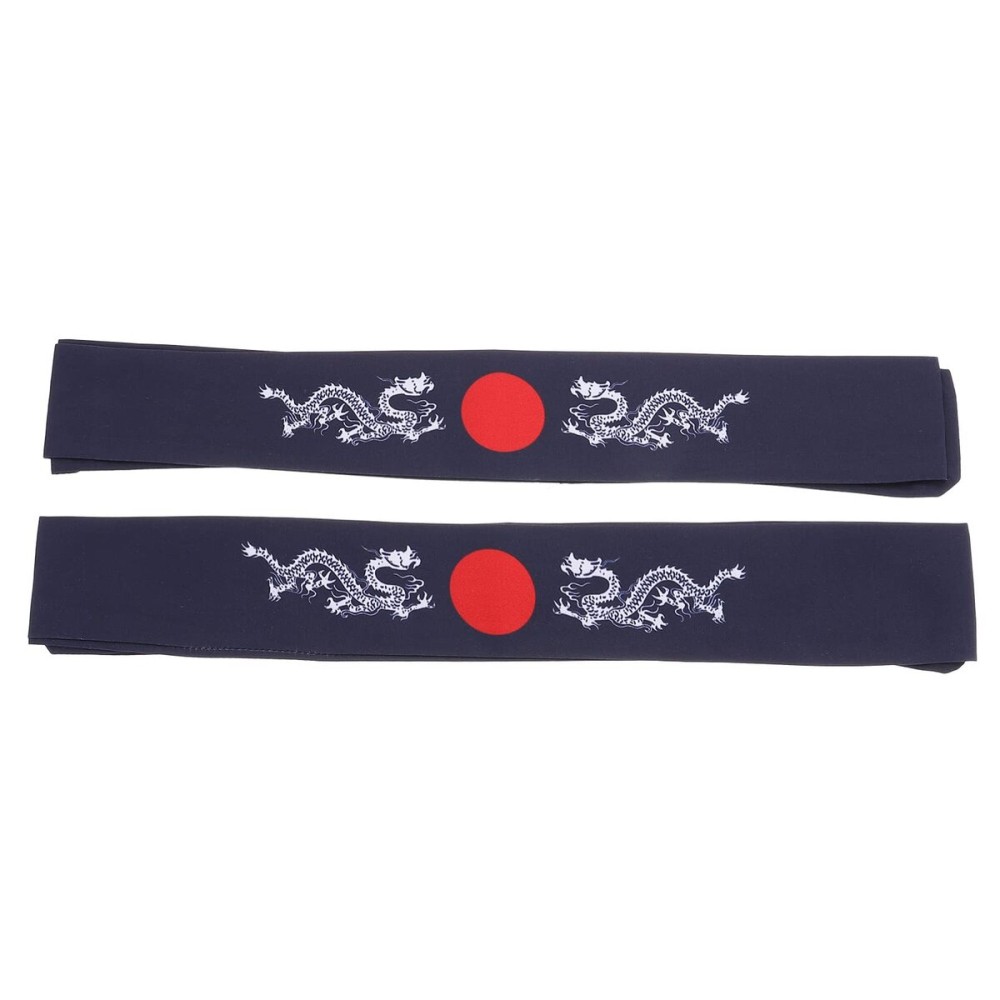 Uonlytech Mens Headband 2pcs Japanese Bushido Headbands, Bushido Hachimaki Headband Chef Bandana Tie Samurai Headband for Sports Exercise Cooking Kitchen Bandana Headband