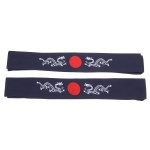 Uonlytech Mens Headband 2pcs Japanese Bushido Headbands, Bushido Hachimaki Headband Chef Bandana Tie Samurai Headband for Sports Exercise Cooking Kitchen Bandana Headband