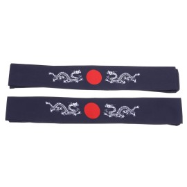 Uonlytech Mens Headband 2pcs Japanese Bushido Headbands, Bushido Hachimaki Headband Chef Bandana Tie Samurai Headband for Sports Exercise Cooking Kitchen Bandana Headband