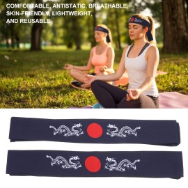 Uonlytech Mens Headband 2pcs Japanese Bushido Headbands, Bushido Hachimaki Headband Chef Bandana Tie Samurai Headband for Sports Exercise Cooking Kitchen Bandana Headband
