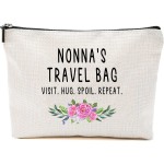 HTDesigns Nonna Travel Bag - Nonna Gift - Grandma Makeup Bag - Birthday Gift Nonna - Mother Day Gift - Travel Cosmetic Bag From Grandchildren