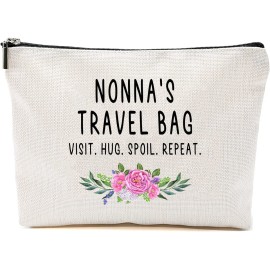 HTDesigns Nonna Travel Bag - Nonna Gift - Grandma Makeup Bag - Birthday Gift Nonna - Mother Day Gift - Travel Cosmetic Bag From Grandchildren