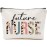 HTDesigns Future Nurse Cosmetics Bag - Leopard Future Nurse Makeup Bag - Gifts For Future Nurse - Future Nurse Birthday Gift - Cosmetic Travel Pouch Bag, White, 7\'\'x9.8\'\'