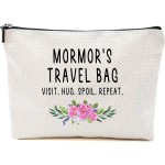 HTDesigns Mormor Travel Bag - Mormor Gift - Grandma Makeup Bag - Birthday Gift Mormor - Mother Day Gift - Travel Cosmetic Bag From Grandchildren