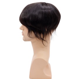 Lishy Toupee for Men 7x9 European Virgin Human Hair Replacement Systems Mens Hairpiece Mono Lace Top with Durable PU Around Medium Light Density 2 Darkest Brown Color Lishy Toupee for Men 7x9 European Virgin Human Hair Replacement Systems Mens Hairpiece Mono Lace Top with Durable PU Around Medium Light Density 2 Darkest Brown Color