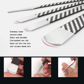 4 Pcs Decorative Foot Knives, Pedicure Knife Set for Ingrown Callus Shaver Feet Nail Correction Pliers Scissors Remover with Storage Bag. (160MM)
