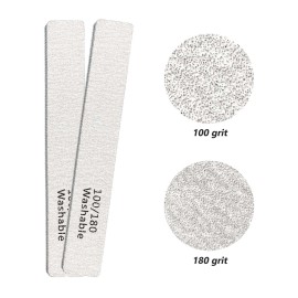 Nail File, 24 Pack Professional Reusable Washable Nail Files, 100/180 Grit Double Sides Professional Manicure Tools Kit, Nail Styling Tools for Home Salon