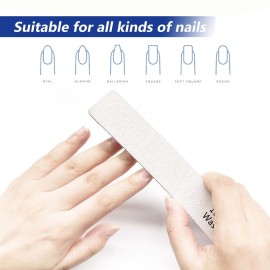 Nail File, 24 Pack Professional Reusable Washable Nail Files, 100/180 Grit Double Sides Professional Manicure Tools Kit, Nail Styling Tools for Home Salon