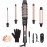 5 in 1 Curling Wand Set, Curling Iron with Curling Brush and 4 Interchangeable Ceramic Curling Wand(0.35-1.25), Fast Heating, Include Heat Protective Glove & 2 Clips