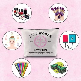 TSOTMO Movie Inspired Elle Woods Law Firm Comfortable Using Legal Jargon In Everyday Life Zipper Pouch Makeup Bag (Elle Law firm)