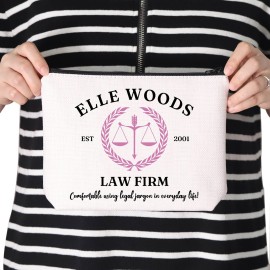 TSOTMO Movie Inspired Elle Woods Law Firm Comfortable Using Legal Jargon In Everyday Life Zipper Pouch Makeup Bag (Elle Law firm)