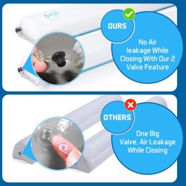 Babylio Inflatable Bed Rail [2-Pack] Travel Bed Rails for Toddlers- Lightweight & Durable Bed Guard Rails Compatible with Twin, Full, Queen & King Bed Sizes- No Pump Required- with Travel Bag