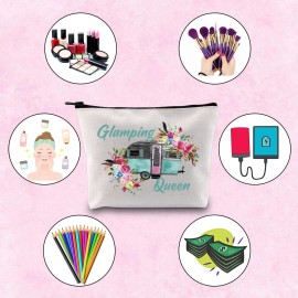 TSOTMO Glamping Gift for Women Clamping Queen Nature Lover Zipper Pouch Makeup Bag (Glamping Queen)