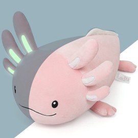 Niuniu Daddy 20 Inch Pink Axolotl Plush Toy - Luminous, Realistic, Cute Stuffed Animal Plushies for Girls & Boys - Glow-in-The-Dark Birthday Gifts