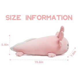 Niuniu Daddy 20 Inch Pink Axolotl Plush Toy - Luminous, Realistic, Cute Stuffed Animal Plushies for Girls & Boys - Glow-in-The-Dark Birthday Gifts