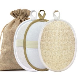 Large Natural Shower Loofah Sponge 7x5 inch, Exfoliating Body Scrubber, Premium Bath Sponge for Women and Men, Natural Luffa Made with Eco-Friendly and Biodegradable Large Lufas Pad 3 Packs Large Natural Shower Loofah Sponge 7x5 inch, Exfoliating Body Scrubber, Premium Bath Sponge for Women and Men, Natural Luffa Made with Eco-Friendly and Biodegradable Large Lufas Pad 3 Packs