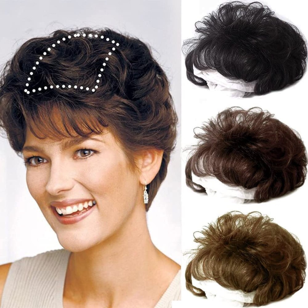 ICRAB Short Curly Real Human Hair Topper with Front Bangs for Women,Breathable Wiglets Hairpieces 5.1x5.5 Large Coverage Women Toupee Clip in Top Wavy Hair Pieces Topper(7,Auburn Brown) ICRAB Short Curly Real Human Hair Topper with Front Bangs for Women,Breathable Wiglets Hairpieces 5.1x5.5 Large Coverage Women Toupee Clip in Top Wavy Hair Pieces Topper(7,Auburn Brown)