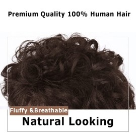 ICRAB Short Curly Real Human Hair Topper with Front Bangs for Women,Breathable Wiglets Hairpieces 5.1x5.5 Large Coverage Women Toupee Clip in Top Wavy Hair Pieces Topper(7,Dark Brown) ICRAB Short Curly Real Human Hair Topper with Front Bangs for Women,Breathable Wiglets Hairpieces 5.1x5.5 Large Coverage Women Toupee Clip in Top Wavy Hair Pieces Topper(7,Dark Brown)