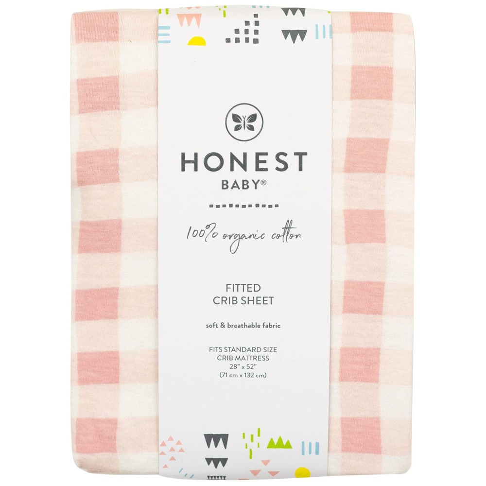 HonestBaby Unisex-Baby Fitted Crib Sheets Set Standard Mattress, 100% Organic Cotton Baby Boys, Girls, Neutral, 1 Pack - Tutu Cute, One Size
