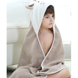 TONWHAR Baby Hooded Bath Towel - 100% Cotton Super Absorbent Baby Shower Towel Gift with Newbron - Dairy Cow Bath Towel for Infant Boy and Girl (Light Coffee)