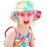 Baby Sun Hat Kids Summer UPF 50+ Toddler Bucket Hat Outdoor Adjustable Beach Hat Wide Brim for Boys Girls, Rainbow 6-10 Years