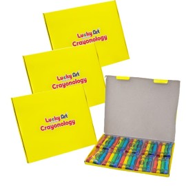Lucky Art Crayonology 40 Sets of 4 Packs (160 count) Large Size Crayons - Mini Crayon Packs Non-Toxic for Kids Party Favors, School Supplies for Teachers & Travel Crayons
