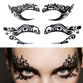 Temporary Eye Tattoo Makeup Transfer Stickers - 20pcs / 10 Pairs - Party Lace Stickers for Face