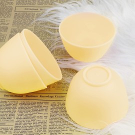 FERCAISH 4Pcs Diy Face Mask Mixing Bowl, Microwavable Silicone Facial Mud Bowl Cosmetic Beauty Tool for Home Salon (Yellow)