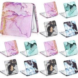 Cindeer 20 Pcs Compact Mirror Bulk Small Purse Portable Pocket Hand Double Sided Magnifying Makeup Mirror Square with 2X 1x Magnification for Girls Woman Mother Travel