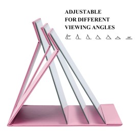 ZBEIVAN 10x7 Inches Portable Folding Makeup Mirror, Frameless PU Leather Desk Mirror with Stand for Camping Travel Tabletop Personal, Pink ZBEIVAN 10x7 Inches Portable Folding Makeup Mirror, Frameless PU Leather Desk Mirror with Stand for Camping Travel Tabletop Personal, Pink