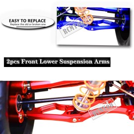 RCMYou Upgrades Suspension Arms for 1/8 Arrma Kraton 6S BLX,Outcast 6S BLX,Talion 6S BLX,Notorious 6S BLX,Aluminum Front Rear A Arms & Lower Upper Swing A-Arm Set Hops up w/Pivot Balls,6pcs,Red