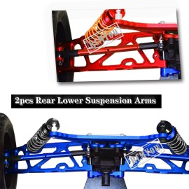 RCMYou Upgrades Suspension Arms for 1/8 Arrma Kraton 6S BLX,Outcast 6S BLX,Talion 6S BLX,Notorious 6S BLX,Aluminum Front Rear A Arms & Lower Upper Swing A-Arm Set Hops up w/Pivot Balls,6pcs,Red