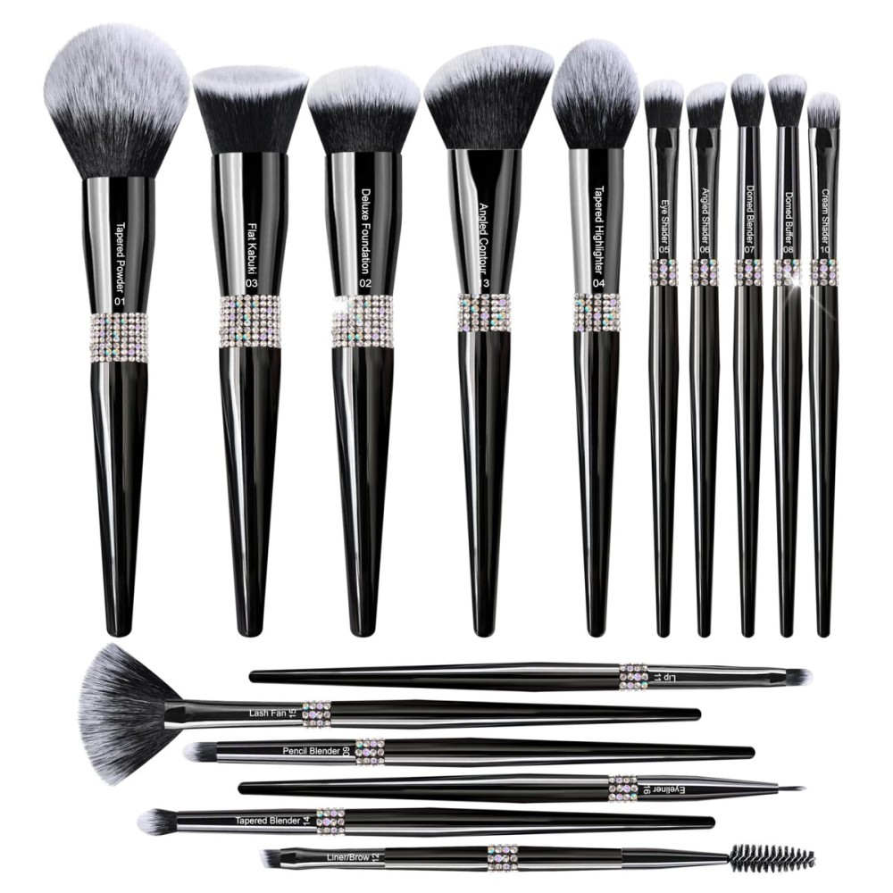 Bueart Design 16Pcs Premium Quality Labeled Pro Makeup Brushes Set with Foundations Powder Blush Concealer Blending Eyeshadow Contour Brush Bueart Design 16Pcs Premium Quality Labeled Pro Makeup Brushes Set with Foundations Powder Blush Concealer Blending Eyeshadow Contour Brush