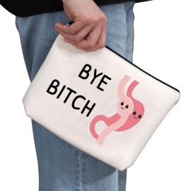 G2TUP Surgery Awareness Makeup Bag Gastric Sleeve Bariatric VSG Cosmetic Gift Travel Bag (Bye B*tch White Bag)