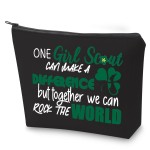 ZJXHPO Scout Cosmetic Bag Gift Scout Inspirational Gifts One Can Make A Difference But Together We Can Rock The World Makeup Bag (BL One)