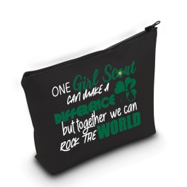 ZJXHPO Scout Cosmetic Bag Gift Scout Inspirational Gifts One Can Make A Difference But Together We Can Rock The World Makeup Bag (BL One)