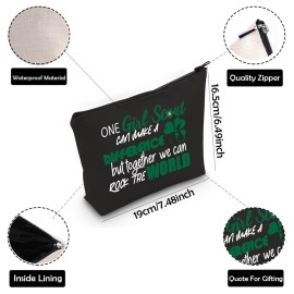 ZJXHPO Scout Cosmetic Bag Gift Scout Inspirational Gifts One Can Make A Difference But Together We Can Rock The World Makeup Bag (BL One)