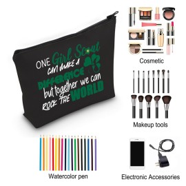 ZJXHPO Scout Cosmetic Bag Gift Scout Inspirational Gifts One Can Make A Difference But Together We Can Rock The World Makeup Bag (BL One)