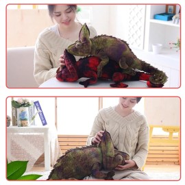 Tiny Heart Chameleon Plush Toy, Super Soft Cute Realistic Chameleon Lizard Plush Stuffed Doll Funny Decor Fun Kids Gift Plush Pillow for All Occasions and Ages (Green)