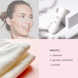 Baie Botanique Dual Action Facial Cloth - Luxury Cotton Muslin and Rayon Ultra-Soft Terry - 100% Natural